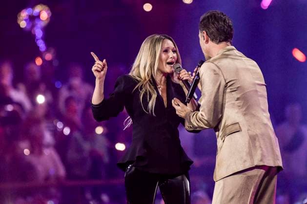 abb: Florian Silbereisen Moderator und Helene Fischer Saengerin auf der Buehne bei der ARD TV LIve Sendung bei den Schlagerchampions 2026 Das Grosse Fest der Besten auf der Buehne im Velodrom am 10.01.2026 in Berlin Berlin Germany