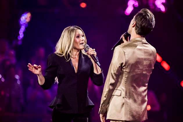 abb: Florian Silbereisen Moderator und Helene Fischer Saengerin auf der Buehne bei der ARD TV LIve Sendung bei den Schlagerchampions 2026 Das Grosse Fest der Besten auf der Buehne im Velodrom am 10.01.2026 in Berlin Berlin Germany