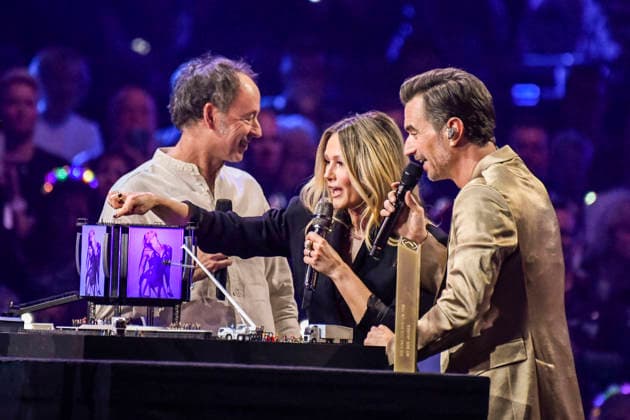 abb: Frederic Braun Miniaturwunderland Florian Silbereisen Moderator und Helene Fischer Saengerin auf der Buehne bei der ARD TV LIve Sendung bei den Schlagerchampions 2026 Das Grosse Fest der Besten auf der Buehne im Velodrom am 10.01.2026 in Berlin Berlin Germany