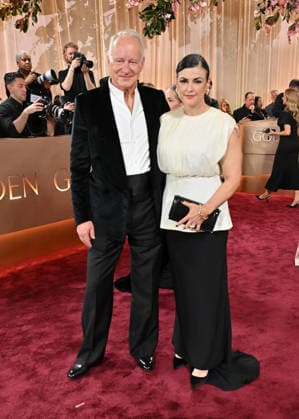 83rd Annual Golden Globes - Arrivals Stellan Skarsgard and Megan Skarsgard arriving at the 83rd Annual Golden Globes held at the Beverly Hilton Hotel on January 11, 2026 in Beverly Hills, CA. Beverly Hills Beverly Hilton Hotel California USA Copyright: xOConnor-Arroyox xAFF-USA.comx