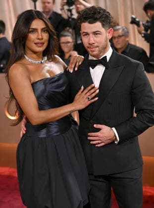 Priyanka Chopra Jonas and Nick Jonas attend the 83rd annual Golden Globe Awards at the Beverly Hilton Hotel in Beverly Hills, California on Sunday, January 11, 2026.  LAP20260111318 CHRISxCHEW