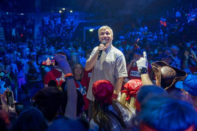 10.01.2026, xkkux, Düsseldorf, Karnevalsveranstaltung - Die Lachende, Der lachende Dome im PSD-Bank Dome. Im Bild die Band Kasalla NRW Deutschland