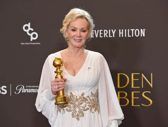 Jean Smart appears backstage after winning the award for Best Performance by a Female Actor in a Television Series Musical or Comedy award for Hacks during the 83rd annual Golden Globe Awards at the Beverly Hilton in Beverly Hills, California on Sunday, January 11, 2026.  LAP20260111208 JIMxRUYMEN