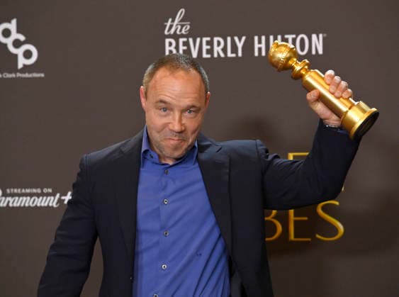 Stephen Graham appears backstage after winning the award for Best Performance by a Male Actor in a Limited Series, Anthology Series, or a Motion Picture Made for Television Award for Adolescence during the 83rd annual Golden Globe Awards at the Beverly Hilton in Beverly Hills, California on Sunday, January 11, 2026.  LAP2026011221 JIMxRUYMEN