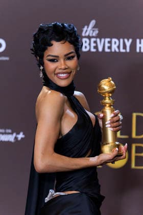 January 11, 2026, Beverly Hills, California, USA: Teyana Taylor in the press room during the 83rd Annual Golden Globe Awards on Sunday, January 11, 2026, at the Beverly Hilton in Beverly Hills, California. ARIANA RUIZ BNS PI Beverly Hills USA - ZUMAp124 20260111_zaa_p124_331 Copyright: xArianaxRuizx