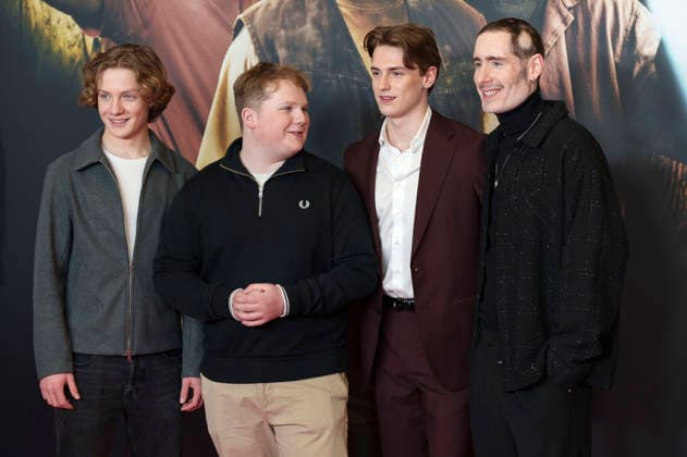 Levi Brandl, Julius Weckauf, Nevio Wendt und Tim Dünschede bei der Premiere des Kinofilms Die drei ??? - Toteninsel im Mathäser Filmpalast. München, 11.01.2026