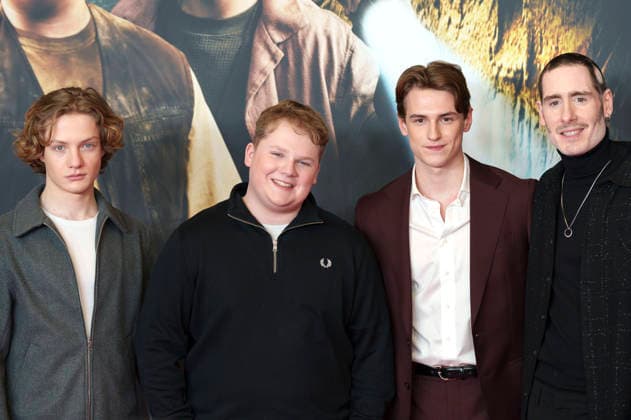 Levi Brandl, Julius Weckauf, Nevio Wendt und Tim Dünschede bei der Premiere des Kinofilms Die drei ??? - Toteninsel im Mathäser Filmpalast. München, 11.01.2026