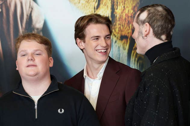 Julius Weckauf, Nevio Wendt und Tim Dünschede bei der Premiere des Kinofilms Die drei ??? - Toteninsel im Mathäser Filmpalast. München, 11.01.2026