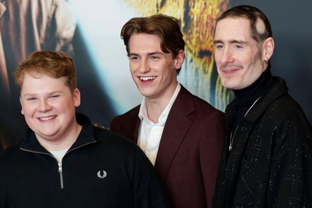 Julius Weckauf, Nevio Wendt und Tim Dünschede bei der Premiere des Kinofilms Die drei ??? - Toteninsel im Mathäser Filmpalast. München, 11.01.2026