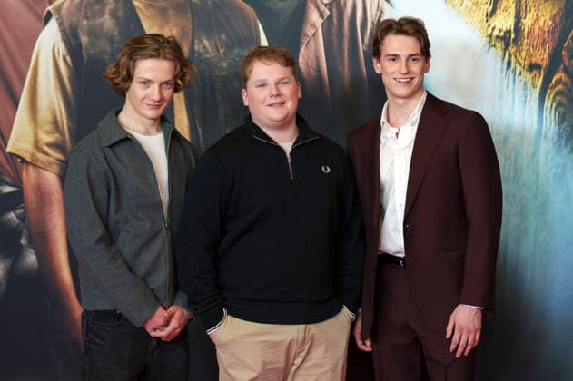 Levi Brandl, Julius Weckauf und Nevio Wendt bei der Premiere des Kinofilms Die drei ??? - Toteninsel im Mathäser Filmpalast. München, 11.01.2026