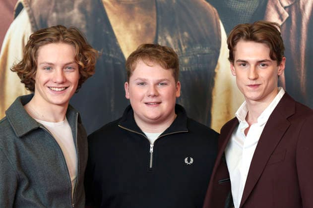 Levi Brandl, Julius Weckauf und Nevio Wendt bei der Premiere des Kinofilms Die drei ??? - Toteninsel im Mathäser Filmpalast. München, 11.01.2026