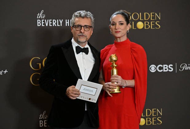 83rd Annual Golden Globes - Press Room Kleber Mendonca Filho and Emilie Lesclaux in the press room at the 83rd Golden Globe Awards at the Beverly Hilton Hotel on January 11, 2025 in Beverly Hills, CA. Beverly Hills Beverly Hilton Hotel California USA Copyright: xLISAxOConnor AFF-USA.comx