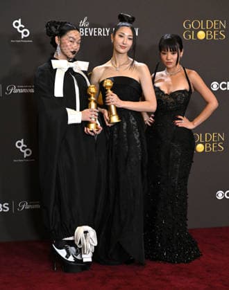 83rd Annual Golden Globes - Press Room Audrey Nuna, EJAE and Rei Ami in the press room at the 83rd Golden Globe Awards at the Beverly Hilton Hotel on January 11, 2025 in Beverly Hills, CA. Beverly Hills Beverly Hilton Hotel California USA Copyright: xLISAxOConnor AFF-USA.comx