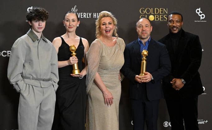 83rd Annual Golden Globes - Press Room Owen Cooper, Erin Doherty, Hannah Walters, Stephen Graham and Ashley Walters in the press room at the 83rd Golden Globe Awards at the Beverly Hilton Hotel on January 11, 2025 in Beverly Hills, CA. Beverly Hills Beverly Hilton Hotel California USA Copyright: xLISAxOConnor AFF-USA.comx