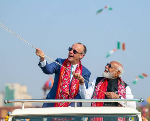 RECORD DATE NOT STATED PM Modi participates in the International Kite Festival Ahmedabad, Jan 12 (ANI): Prime Minister Narendra Modi and German Chancellor Friedrich Merz fly a kite during the inauguration of the International Kite Festival, at Sabarmati riverfront, in Ahmedabad on Monday. (DPR PMO ANI Photo) Ahmedabad Gujarat India Copyright: xANIx ANI_20260112049