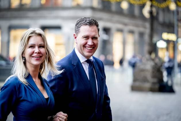 AMSTERDAM Femke Wiersma, Minister of Agriculture, Fisheries, Food Security and Nature, and Eelco Heinen, Minister of Finance. King Willem-Alexander and Queen Maxima will receive several hundred guests from politics and public administration, and various sectors of Dutch society, at the Royal Palace for their traditional New Year s reception. ROBIN UTRECHT ANP netherlands out - belgium out  Copyright: xx x547297521x originalFilename: 547297521.jpg