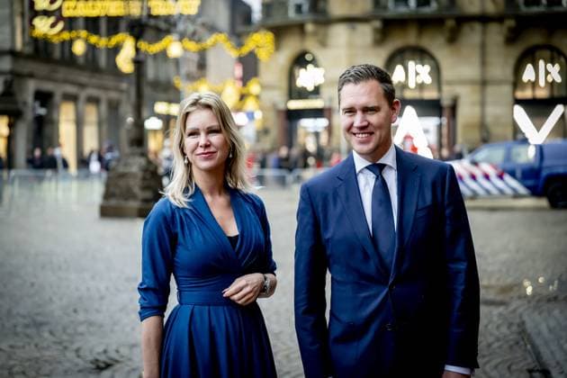 AMSTERDAM Femke Wiersma, Minister of Agriculture, Fisheries, Food Security and Nature, and Eelco Heinen, Minister of Finance. King Willem-Alexander and Queen Maxima will receive several hundred guests from politics and public administration, and various sectors of Dutch society, at the Royal Palace for their traditional New Year s reception. ROBIN UTRECHT ANP netherlands out - belgium out  Copyright: xx x547297628x originalFilename: 547297628.jpg