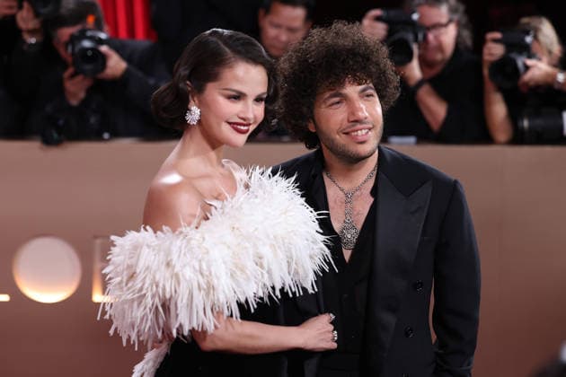 BEVERLY HILLS, CALIFORNIA - JANUARY 11: Selena Gomez and Benny Blanco at the 83rd Annual Golden Globe Awards at The Beverly Hilton on January 11, 2026 in Beverly Hills, California.Credit: USA - ZUMAa123 20260110_zaa_a123_943 Copyright: xAdmediax