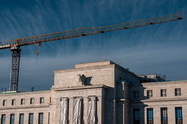 January 12, 2026, Washington, District of Columbia, USA: Federal Reserve headquarters renovations in Washington, DC on January 12, 2025. The Department of Justice is investigating possible false statements made to Congress in connection with the renovation. Washington USA - ZUMAl312 20260112_znp_l312_004 Copyright: xAndrewxLeydenx