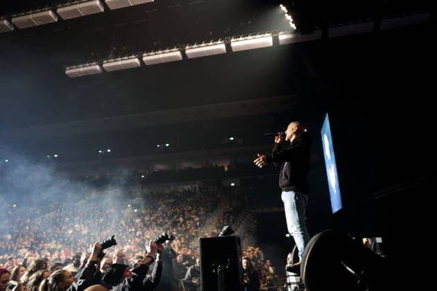 Anis Ferchichi alias Bushido bei einem Konzert in der Uber Arena in Berlin, 12. Januar 2026. Bushido Konzert Berlin