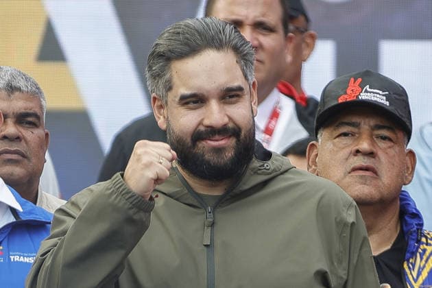 Protesters demand release of President Nicolas Maduro in Caracas CARACAS, VENEZUELA - 13 DE ENERO: Deputy Nicolas Maduro Guerra, son of ousted President Nicolas Maduro, attends a march in Caracas on January 13, 2026, to demand the release of Maduro and his wife Cilia Flores, snatched and taken to New York on January 3 to face trial on drug and weapons charges. Venezuela is working to identify the ‘human remains’ found after the United States attack that led to the fall of Nicolas Maduro and left around one hundred dead, Interior Minister Diosdado Cabello said on January 13,2026. Pedro Rances Mattey Anadolu Caracas Venezuela. Editorial use only. Please get in touch for any other usage.  Copyright: x2026xAnadoluxPedroxRancesxMatteyx