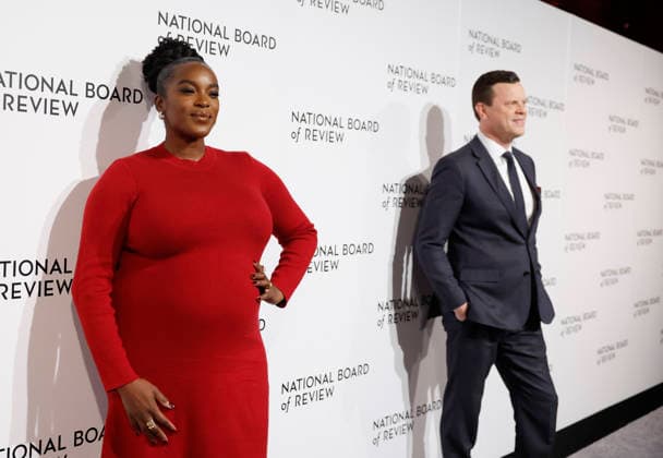 Wunmi Mosaku and Willie Geist arrive on the red carpet at the 2026 National Board Of Review Gala at Cipriani 42nd Street on Tuesday, January 13, 2026 in New York City.  NYP20260113165 JOHNxANGELILLO