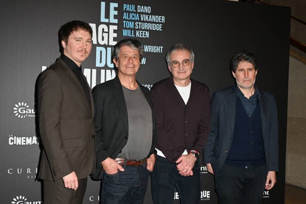 Le Mage Du Kremlin Premiere - Paris Paul Dano, Emmanuel Carrere, Olivier Assayas and Giuliano da Empoli attending to the premiere of ‘Le mage du Kremlin’ held at the French cinematheque, in Paris, France on January 13, 2026. Photo by Mireille Ampilhac ABACAPRESS.COM Paris France  Copyright: xAmpilhacxMireille ABACAx
