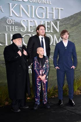 George R.R. Martin, Peter Claffey, Dexter Sol Ansell und Ira Parker bei der Premiere der HBO Max-Serie A Knight of the Seven Kingdoms im Zoo Palast. Berlin, 13.01.2026