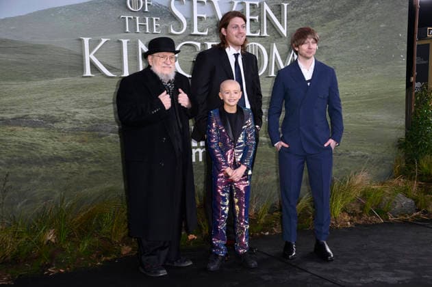 George R.R. Martin, Peter Claffey, Dexter Sol Ansell und Ira Parker bei der Premiere der HBO Max-Serie A Knight of the Seven Kingdoms im Zoo Palast. Berlin, 13.01.2026