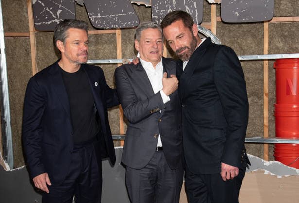 Arrivals for the World Premiere Of The Rip Featuring: Matt Damon, Ted Sarandos, Ben Affleck Where: New York, New York, United States When: 13 Jan 2026 Credit: Janet Mayer INSTARimages.com EDITORIAL USE ONLY. NOT FOR USE BY NEWSPAPERS BASED IN THE UK. Copyright: xx instar55380813