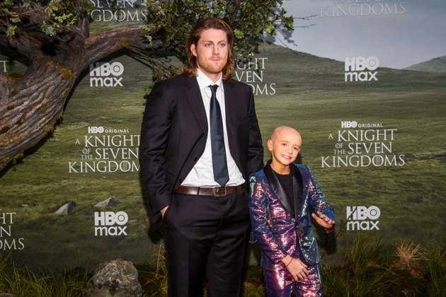 abb: Peter Claffey und Dexter Sol Ansell auf dem schwarzen Teppich bei der Kinostart der Weltpremiere von HBO Max A Knight of the Seven Kingdoms der US amerikanischen Fantasyserie im Zoo Palaast am 13.01.2025 in Berlin Berlin Deutschland