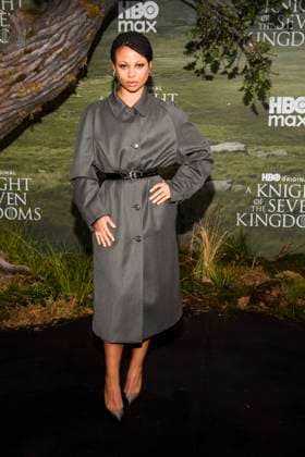 abb: Myha™la Myhala Herrold zu Gast auf dem schwarzen Teppich bei der Kinostart der Weltpremiere von HBO Max A Knight of the Seven Kingdoms der US amerikanischen Fantasyserie im Zoo Palaast am 13.01.2025 in Berlin Berlin Deutschland