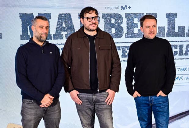 January 14, 2026, Madrid, Madrid, SPAIN: Photocall with actors Natalia de Molina, Hugo Silva, and Manuela Calle; creator and director Dani de la Torre; journalists Arturo Lezcano and Nacho Carretero, whose original idea inspired the series; and executive producers Fran AraoÂºjo (Movistar Plus+) and Pepe Ripoll Madrid SPAIN - ZUMAz108 20260114_znp_z108_009 Copyright: xRichardxZubelzux