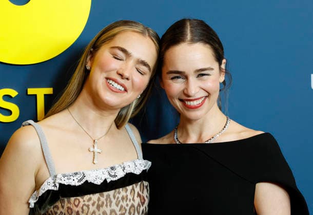 Emilia Clarke and Haley Lu Richardson arrive on the red carpet for Peacock s Ponies New York premiere at Whitby Hotel on Wednesday, January 14, 2026 in New York City.  NYP20260114106 JOHNxANGELILLO