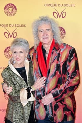 Premiere, Cirque du Soleil, Arrivals, London, UK. 14 January 2026. London, UK, 14 January 2026. Sir Brian May and Lady Anita Dobson attend the UK Premiere of the Cirque du Soleil production of OVO at the Royal Albert Hall, London, UK., Credit:Lee Floyd Avalon UK, London, Royal Albert Hall  Copyright: xLeexFloydx xAvalonx 1066140844