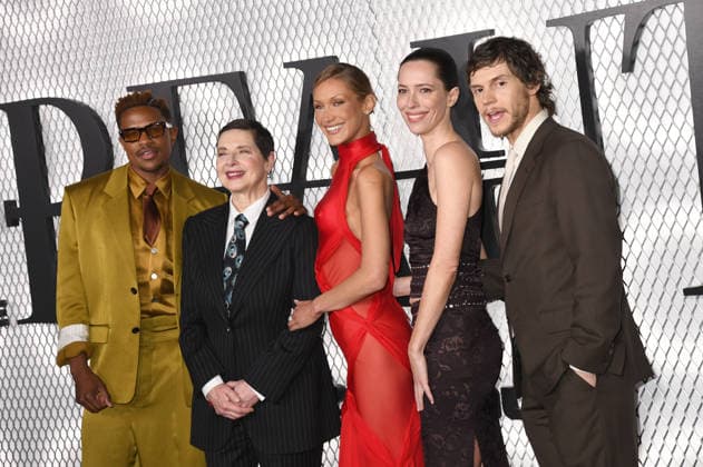 NEW YORK, NY - JANUARY 14: Isabella Rossellini, Bella Hadid, Rebecca Hall and Evan Peters at the FX premiere of The Beauty at MoMA on January 14, 2026 in New York City. Copyright: xMediaPunchx