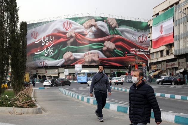 Giant banner featuring Iranian flag, hung at Enghelab Square in Tehran after protests TEHRAN, IRAN - JANUARY 15: A view of giant banner, featuring an image of the Iranian flag and the slogan reading Iran is our homeland, the flag is our shroud at Enghelab Square in the capital Tehran, Iran on January 15, 2026. Iran has been rocked by waves of protests since last month, starting Dec. 28 at Tehran s Grand Bazaar, over the sharp depreciation of the Iranian rial and worsening economic conditions. Demonstrations later spread to several other cities. Fatemeh Bahrami Anadolu Tehran Iran. Editorial use only. Please get in touch for any other usage.  Copyright: x2026xAnadoluxFatemehxBahramix