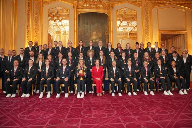 . 15 01 2026. Windsor, United Kingdom. Kate Middleton, the Princess of Wales, at a reception for the England WomenÕs Rugby Team, at Windsor Castle, United Kingdom  xPoolx xi-Imagesx IIM-26509-0004