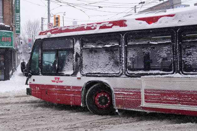 Winter storm in Toronto TORONTO, CANADA - JANUARY 15 : A TTC bus makes its way through during snowstorm in Toronto, Ontario, Canada on January 15, 2026. Mert Alper Dervis Anadolu Ontario Canada. Editorial use only. Please get in touch for any other usage.  Copyright: x2026xAnadoluxMertxAlperxDervisx