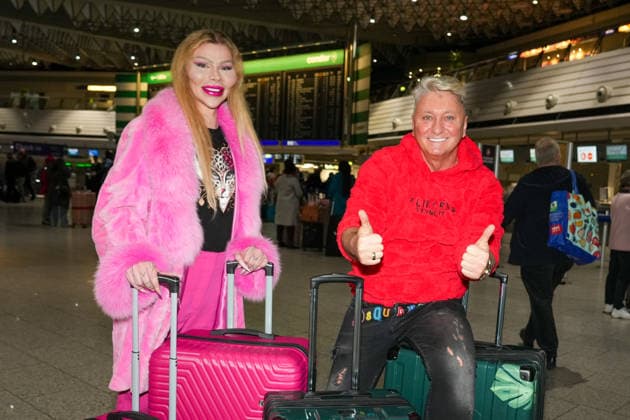 RTL Dschungelcamp - Frankfurt 2026. Hubert Fella & Patrick Mast bei der Abreise zur RTL-Sendung Ich bin ein Star Holt mich hier raus. Dschungelcamp 2026 am Flughafen Frankfurt. Frankfurt Flughafen Hessen