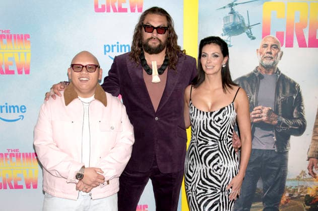 Jacob Batalon, Jason Momoa und Morena Baccarin beim Special Screening des Amazon Prime Video-Films The Wrecking Crew im Regal Times Square. New York, 15.01.2026