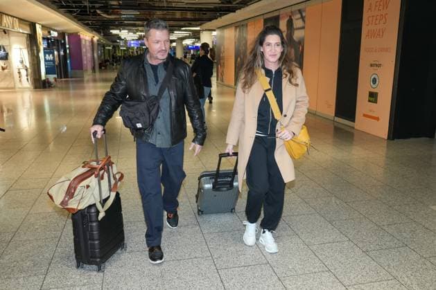 RTL Dschungelcamp - Frankfurt 2026. Hardy Krüger jr. und seiner Ehefrau Alice bei der Abreise zur RTL-Sendung Ich bin ein Star – Holt mich hier raus . Dschungelcamp 2026 am Flughafen Frankfurt. Frankfurt Flughafen Hessen