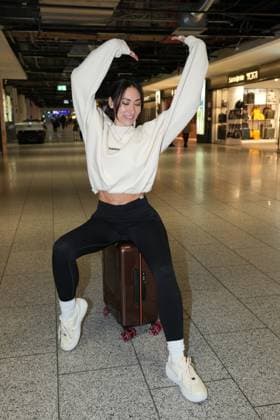 RTL Dschungelcamp - Frankfurt 2026. Samira Yavuz bei der Abreise zur RTL-Sendung Ich bin ein Star – Holt mich hier raus . Dschungelcamp 2026 am Flughafen Frankfurt. Frankfurt Flughafen Hessen