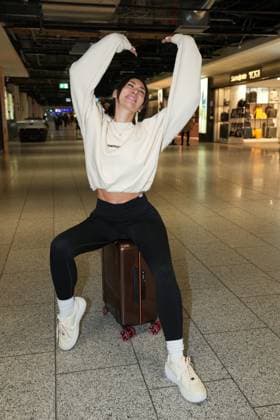 RTL Dschungelcamp - Frankfurt 2026. Samira Yavuz bei der Abreise zur RTL-Sendung Ich bin ein Star – Holt mich hier raus . Dschungelcamp 2026 am Flughafen Frankfurt. Frankfurt Flughafen Hessen