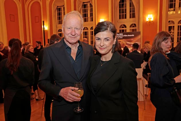 Stellan Skarsgard mit Ehefrau Megan Everett bei der Mayor s Night der European Film Academy im Rahmen des 38. Europäischen Filmpreises im Roten Rathaus. Berlin, 16.01.2026