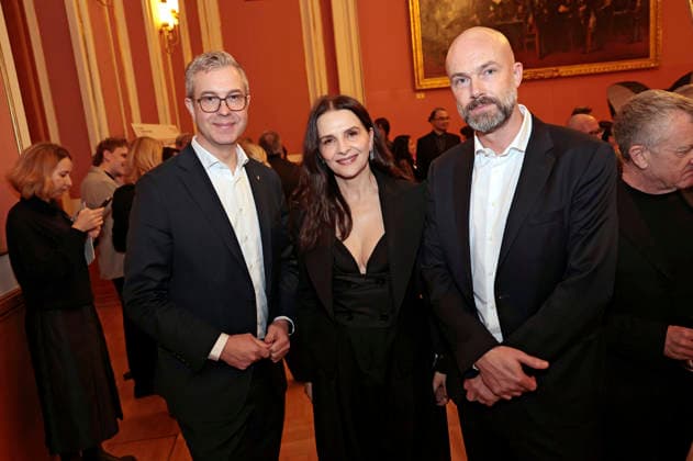 Stefan Evers, Juliette Binoche und Matthijs Wouter Knol bei der Mayor s Night der European Film Academy im Rahmen des 38. Europäischen Filmpreises im Roten Rathaus. Berlin, 16.01.2026