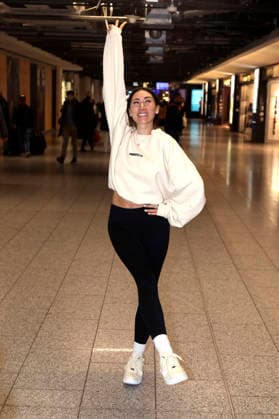 Samira Yavuz bei der Abreise der Dschungelcamp-Kandidaten der RTL Reality-TV-Show Ich bin ein Star - holt mich hier raus nach Australien auf dem Flughafen Frankfurt am Main. Frankfurt, 16.01.2026
