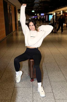 Samira Yavuz bei der Abreise der Dschungelcamp-Kandidaten der RTL Reality-TV-Show Ich bin ein Star - holt mich hier raus nach Australien auf dem Flughafen Frankfurt am Main. Frankfurt, 16.01.2026