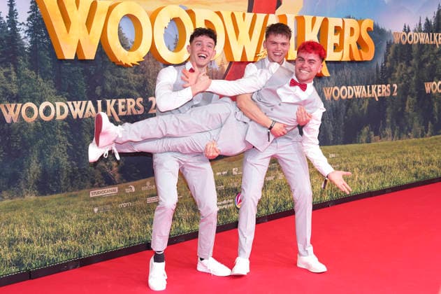 Simon, Noel und Adrian alias Die Creators bei der Premiere des Kinofilms Woodwalkers 2 im Mathäser Filmpalast. München, 16.01.2026