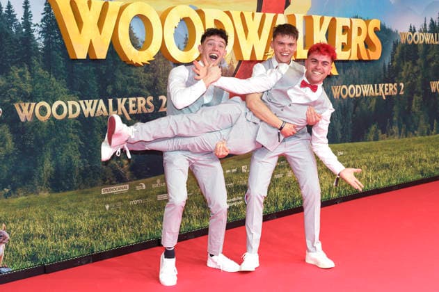 Simon, Noel und Adrian alias Die Creators bei der Premiere des Kinofilms Woodwalkers 2 im Mathäser Filmpalast. München, 16.01.2026